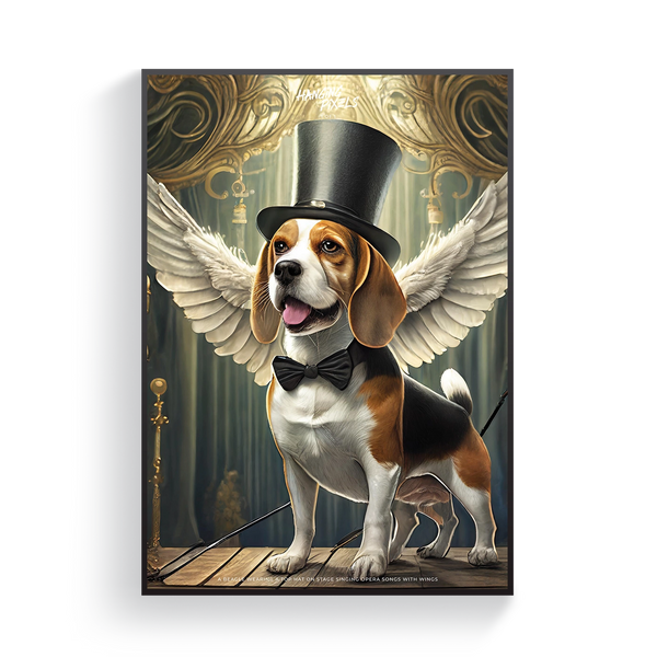 Beagle Wearing a Top Hat Poster