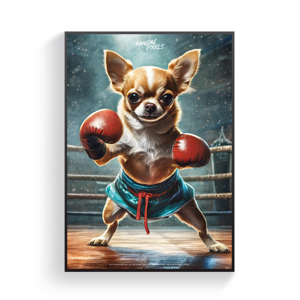 Chihuahua in Boxing Shorts Poster